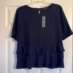 New with tags! Ann Taylor Navy Peplum blouse